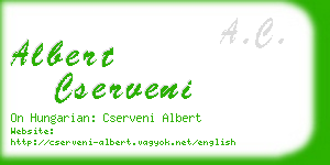 albert cserveni business card